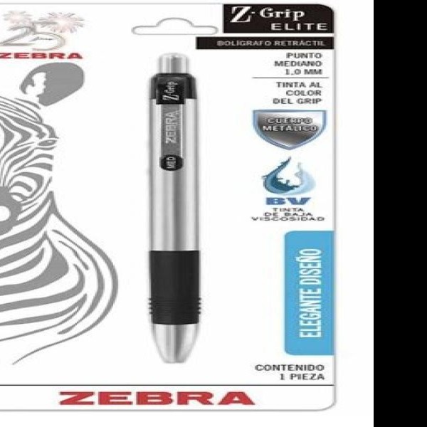 BOLIGRAFO Z-GRIP ELITE 7942 MET. ZEBRA 1.0MM NGO E.12 C.144